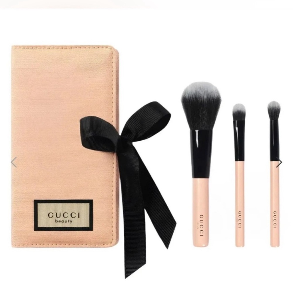 GUCCI Beauty Travel Brush set & Makeup Bag New! Authentic!